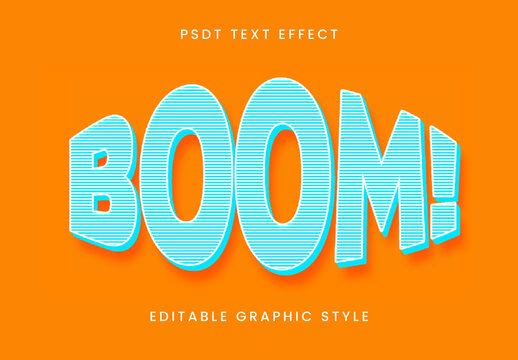 Blue And White Outline Pop Art Text Effect Bold 3D Cartoon Font