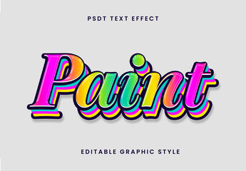 Multicolor Rainbow Layered Text Effect Paint Pop Retro Cartoon Font