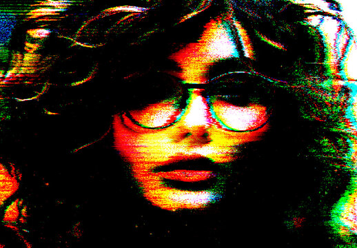 Colorful Retro CRT Monitor Photo Effect