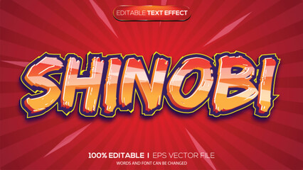 3D text effect shinobi theme