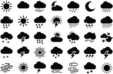 Black and white weather forecast weather forecast symbols cloud
