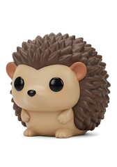 Adorable hedgehog figurine with spiky fur isolated on white background