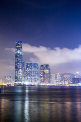 Obraz premium Beautiful Hong Kong Skyline and Victoria Harbour at Night