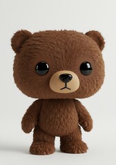 Obraz premium Adorable plush teddy bear toy isolated against a simple white backdrop