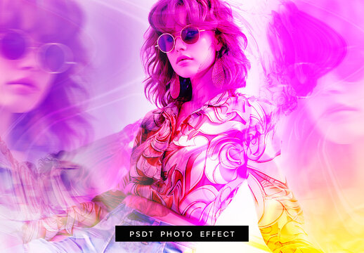 Pink And Yellow Abstract Motion Smear Photo Effect