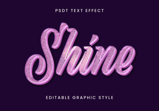 Purple Glitter Glam Text Effect Script Luxury Sparkle Font