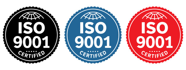 ISO 9001 Certified Badge set , ISO 9001 Certified stamp set, ISO 9001 Certified logo set
