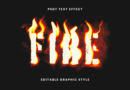 White And Red Smoke Fire Text Effect Burning Grunge Font