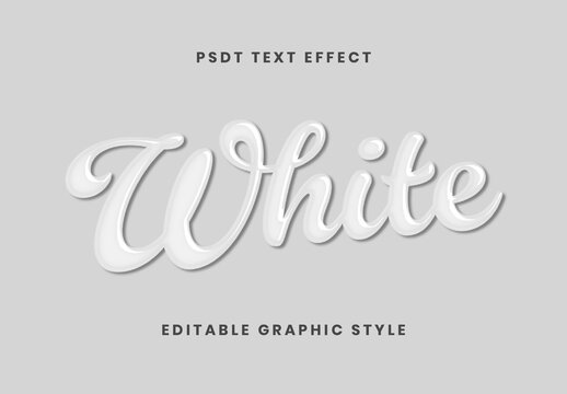 White Minimal Clean Text Effect Script Glossy Font