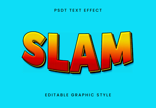 Yellow And Red Gradient Comic Bold Text Effect Fun Cartoon Font