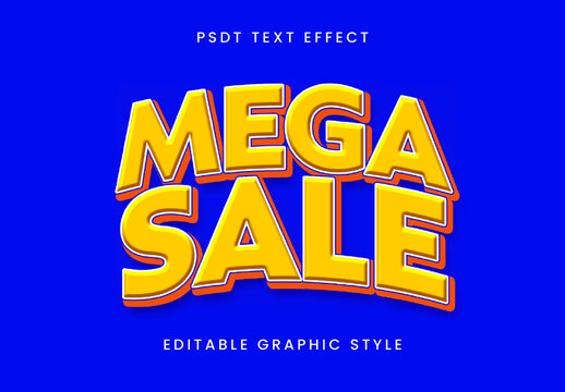 Yellow Bold Sale 3D Text Effect Offer Outline Font
