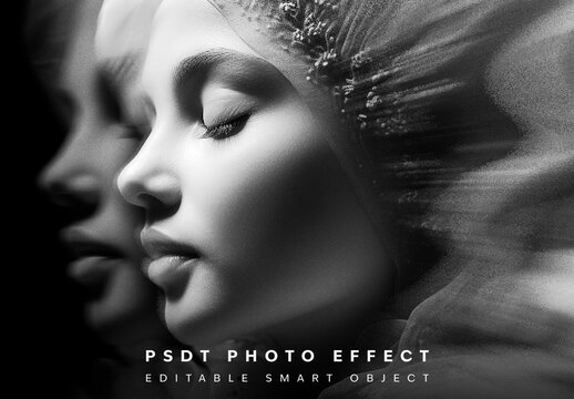 Black And White Abstract Motion Smear Photo Effect