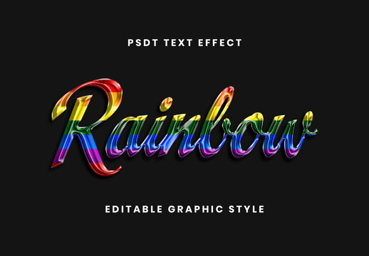 Colorful Pride Rainbow Chrome Text Effect Script Glossy Equality Diversity Font