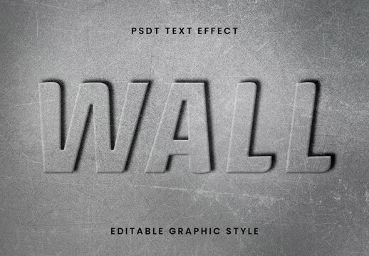 Gray And Black Embossed Concrete Text Effect Wall Beveled Font