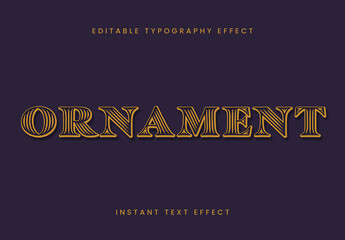 Golden Art Deco Text Effect Ornament Vintage Decorative Font