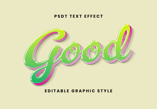 Green And Pink Inclusive Gradient Text Effect Glossy Script Font