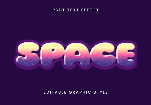 Purple And Yellow Inflated Galaxy Gradient Text Effect Cartoon Rounded Font