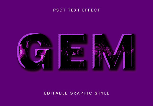 Purple Crystal Gem Text Effect Bold Polished Font
