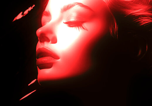 Red And Black Neon Lights Photo Effect