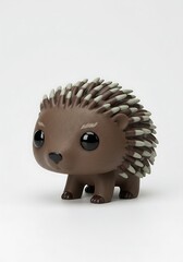 Cute hedgehog figurine isolated on white background