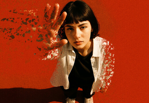 Red And White Dispersion Photo Effect