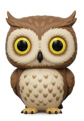 Cute owl figurine on white background for commercial purposes