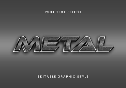 Black And Gray 3D Steel Text Effect Metal Bold Outline Font