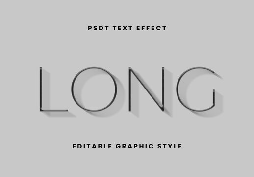 Black Corporate Shadow Text Effect Long Thin Font