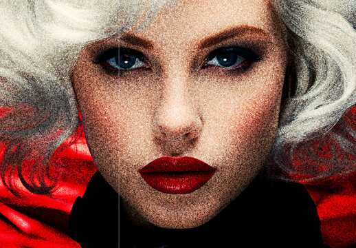 Red And Black Retro Heavy Grain Photo Effect