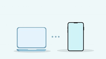 Laptop and Smartphone Connectivity - A Visual Representation of Device Synchronization. - Powered by Adobe