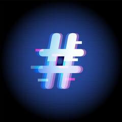 Hashtag Glitch Technology Background Social Media