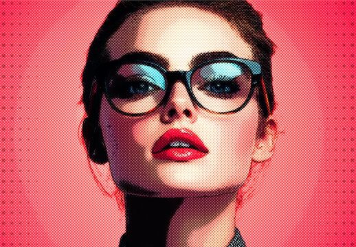 Red And Pink Comic Cartoon Art Photo Effect