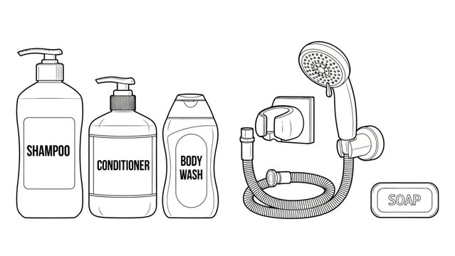 A set of cosmetic glass and plastic bottles including brown medicine vials and droppers with oil and liquid treatment products isolated on a white background for beauty and pharmacy health