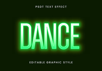 Green And White Neon Glow Text Effect Bold Luminous Font