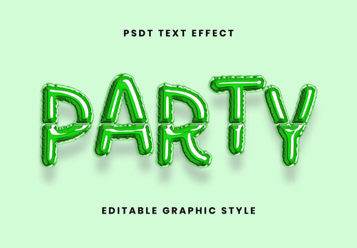 Green Twisted Shape Balloon Text Effect Inflated Party Font