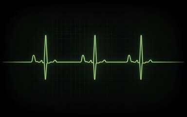 Heartbeat graph on dark background