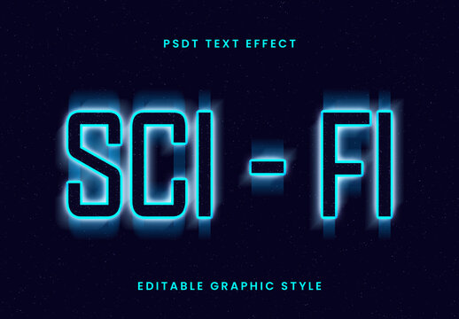 Outline Futuristic Sci-Fi Neon Text Effect
