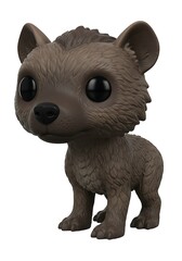 Stylized hyena cub figure in studio environment for conceptual display