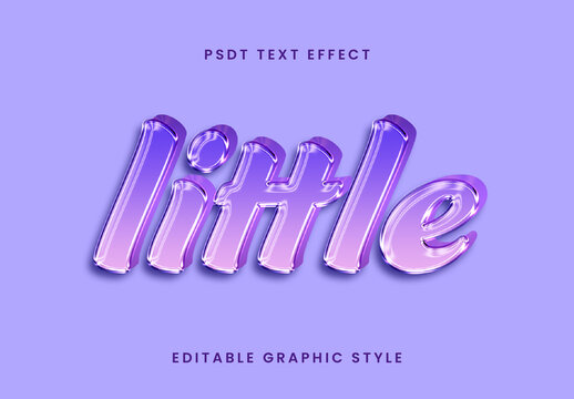 Purple And Pink 3D Shiny Text Effect Gradient Gloss Bold Font