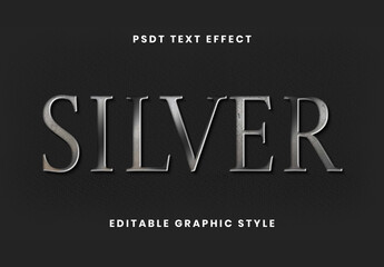 Silver And Black Elegant Silver Deboss Text Effect Metallic Classic Font