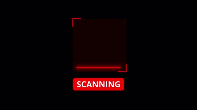 Scanning Code Icon Animation, QR Code and Barcode Scanner Concept, Biometric Security Interface with Transparent Background in 4K.