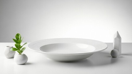 White Ceramic Soup Plate