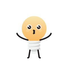 Fototapeta premium Cute Light Bulb Character Clipart
