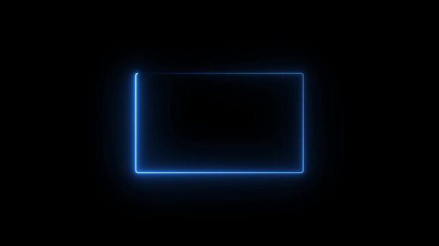 Animation of glowing neon rectangles abstract background. abstract glowing neon rectangle border frame. Square rectangle picture frame with two tone neon color optimized for modern motion graphics