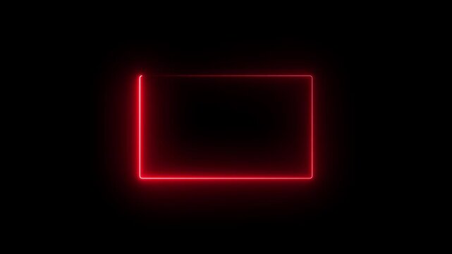 Animation of glowing neon rectangles abstract background. abstract glowing neon rectangle border frame. Square rectangle picture frame with two tone neon color optimized for modern motion graphics