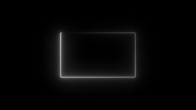 Animation of glowing neon rectangles abstract background. abstract glowing neon rectangle border frame. Square rectangle picture frame with two tone neon color optimized for modern motion graphics