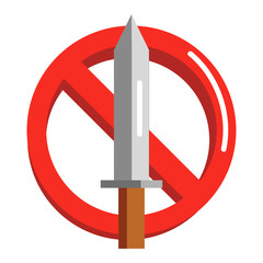 symbol prohibiting sharp objects	