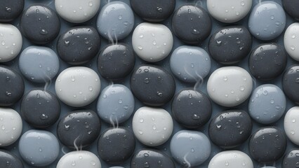 Close-up of assorted colored pebbles or marbles.