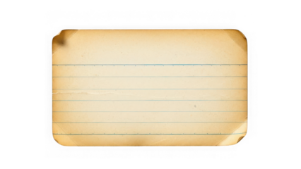 Vintage aged paper with lines on white background isolated on transparent background