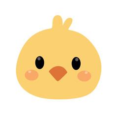 Face of a Cute Yellow Chicken Illustration Graphic